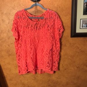 Apt 9 peach lace tunic with matching camisole